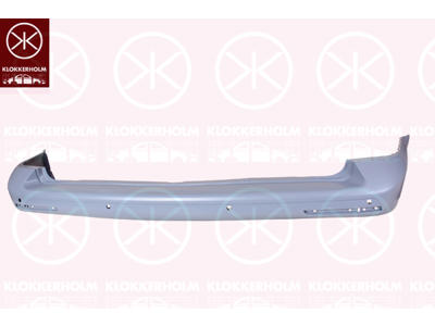 Bumper, for vehicles with back doors, Rear, w/primer, Smooth, with hole(s) for park distance control