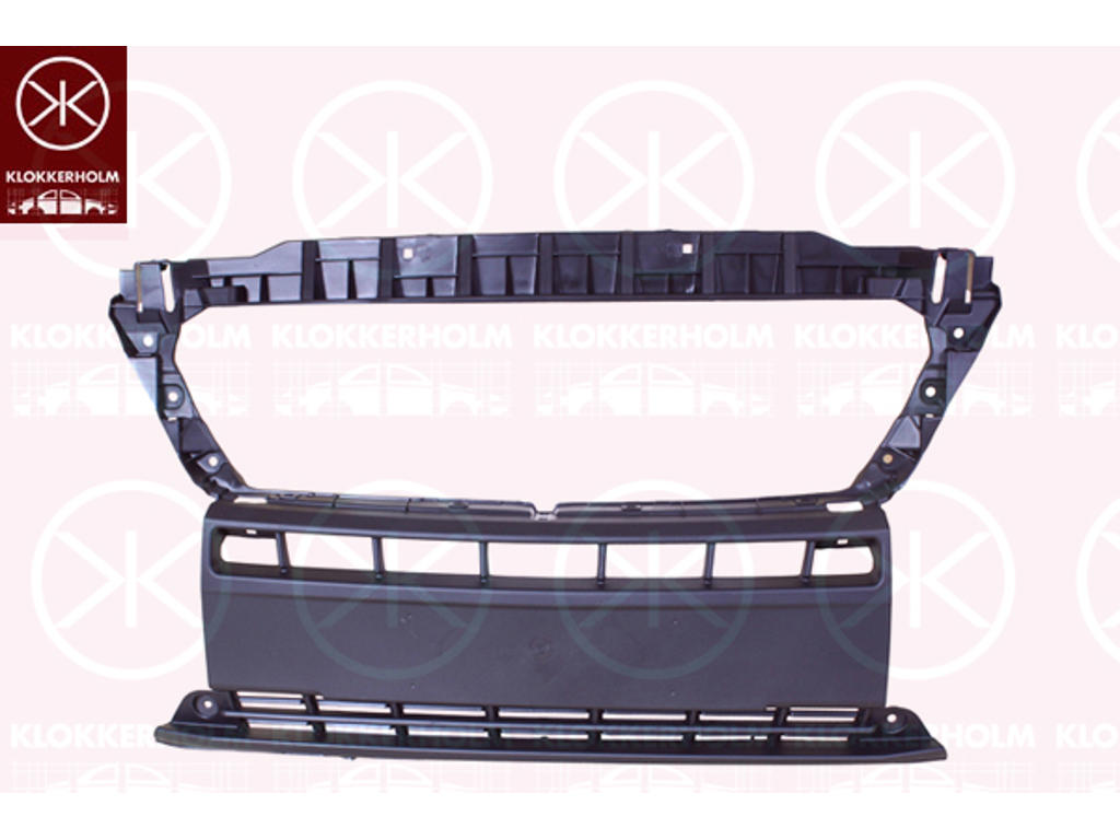 Bumper, Front, Smooth, black, Centre Section