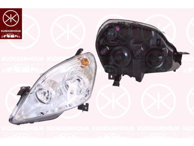 Headlight, Left, Illuminance [lx]: 17.5, H7/H1, Housing Colour: chrome, with motor for headlamp levelling, TYC