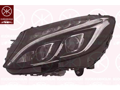 Forlygte, højre, Modelår til: 2018, Lysstyrke [lx]: 17.5, LED, med kurvelys, med indstillingsmotor for LWR, uden LED-styreenhed til køre-/nærlys, uden styreenhed til autom. LWR, AL