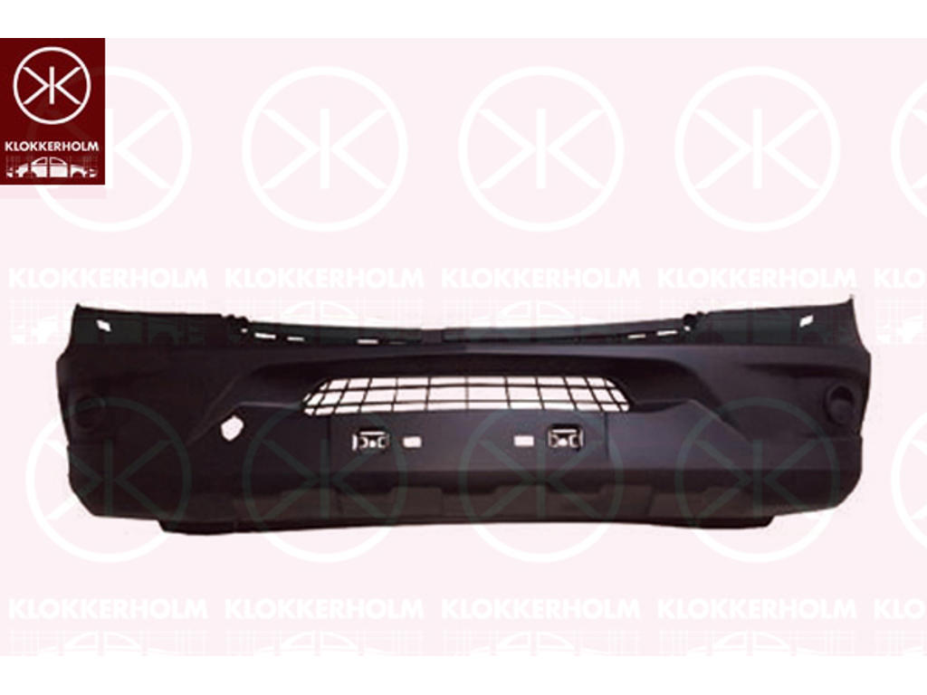 Bumper, Front, with hole(s) for washer nozzle, black
