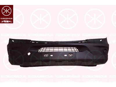 Bumper, Front, with hole(s) for washer nozzle, black