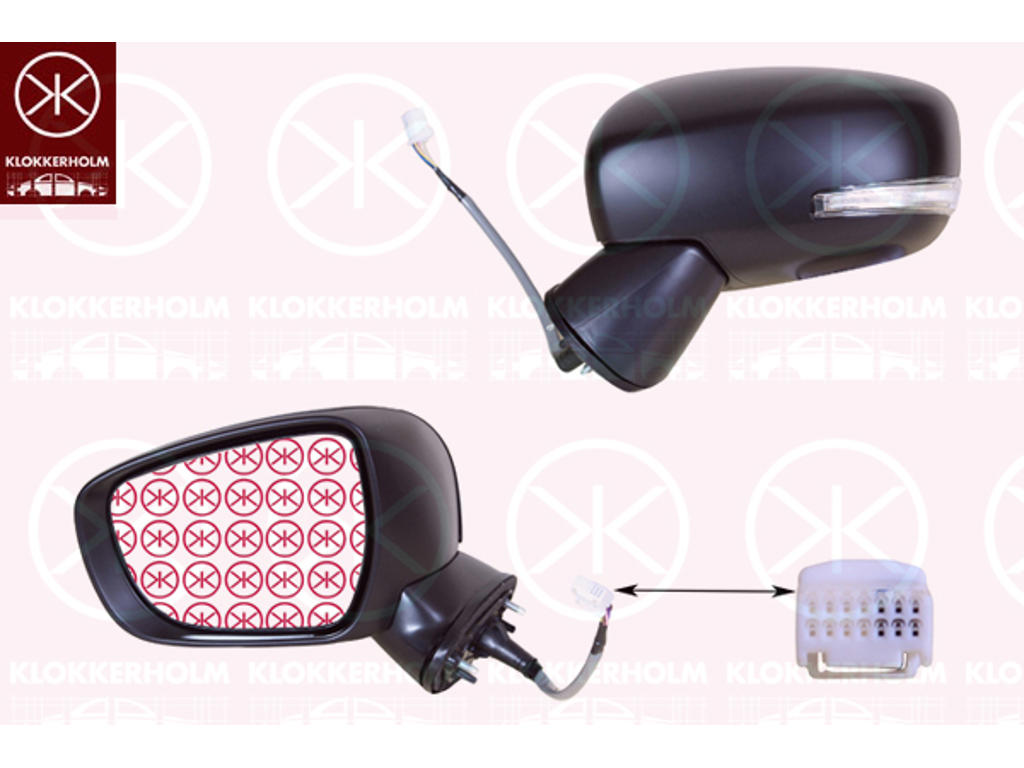Exterior Mirror, Left, for electric mirror adjustment, with indicator, Heatable, Convex
