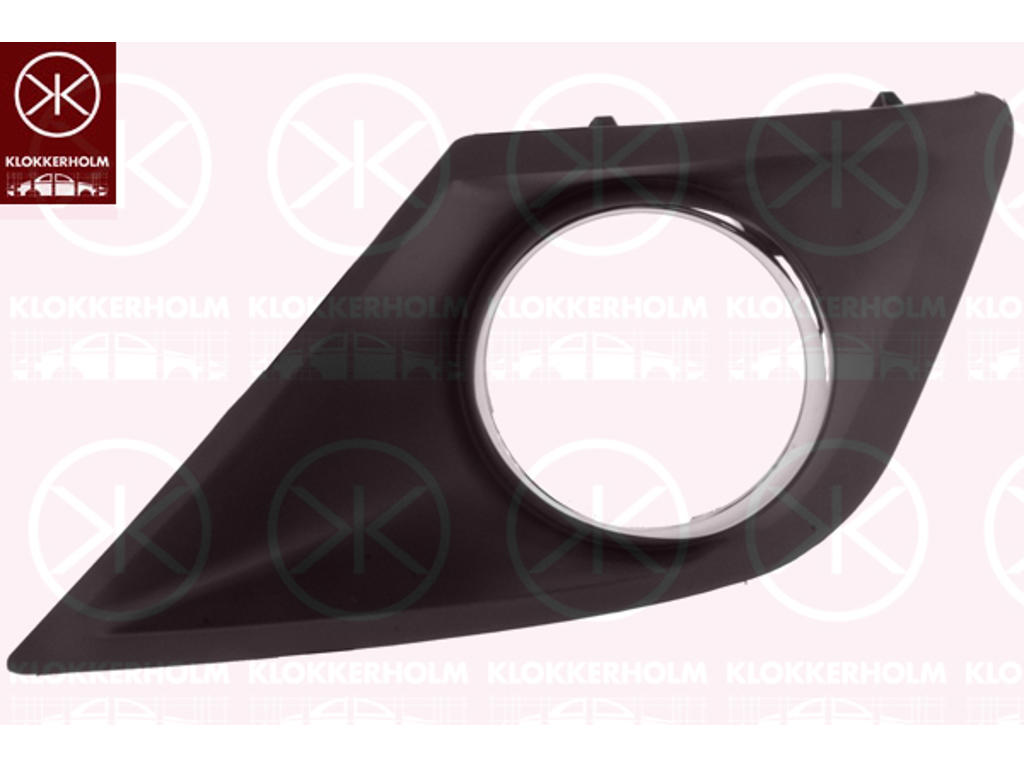 Grille de ventilation, pare-chocs, chrome/noir, avant gauche, avec trou(s) pour lampes de brouillard, pas pour ligne/variante déquipement du véhicule: Sport