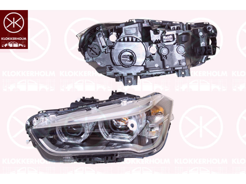 Headlight, Right, Illuminance [lx]: 17.5, LED, without lettering: BMW, Valeo