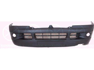 Bumper, Front, black, with hole(s) for fog lights