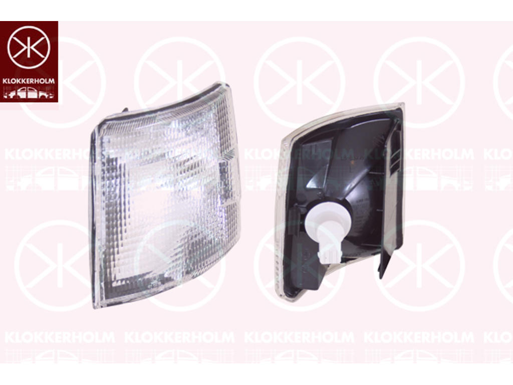 Blinker, med lamphållare, vit, Vänster, för PR-nummer: AC0
