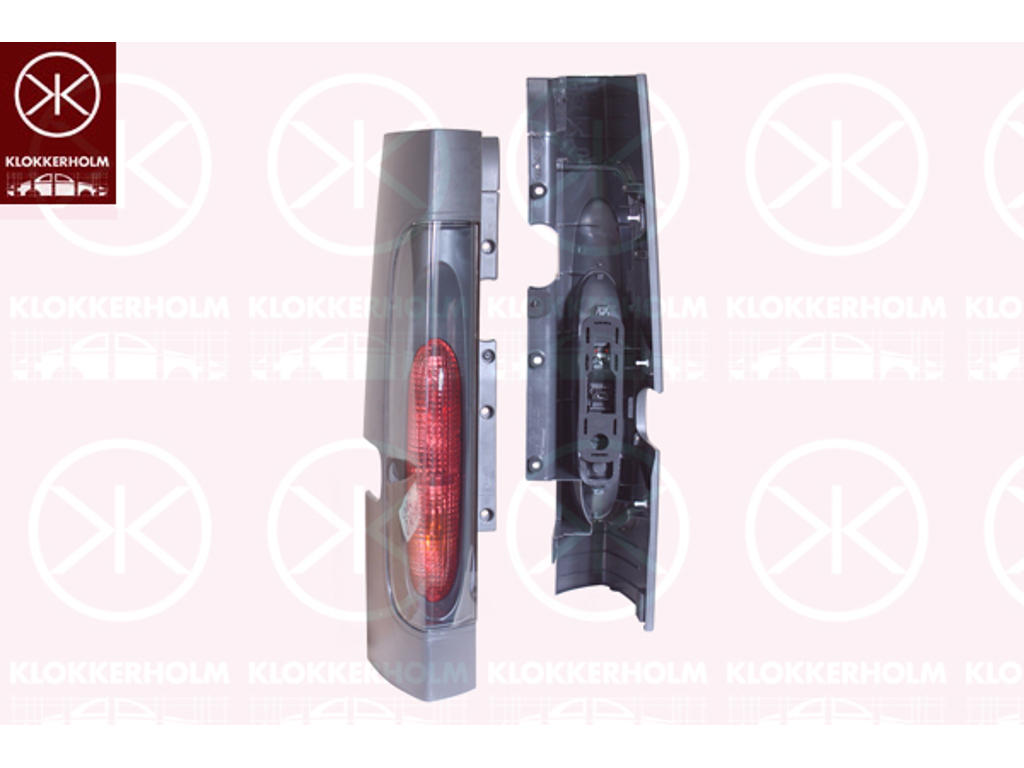 Tail Light Assembly, Left, red, for vehicles with tailgate, with hole(s) for hinges, with bulb holder