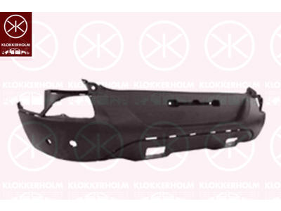 Bumper, w/primer, with hole(s) for park assist (parallel parking), for vehicles with rear view camera system, Rear, with hole(s) for park distance control