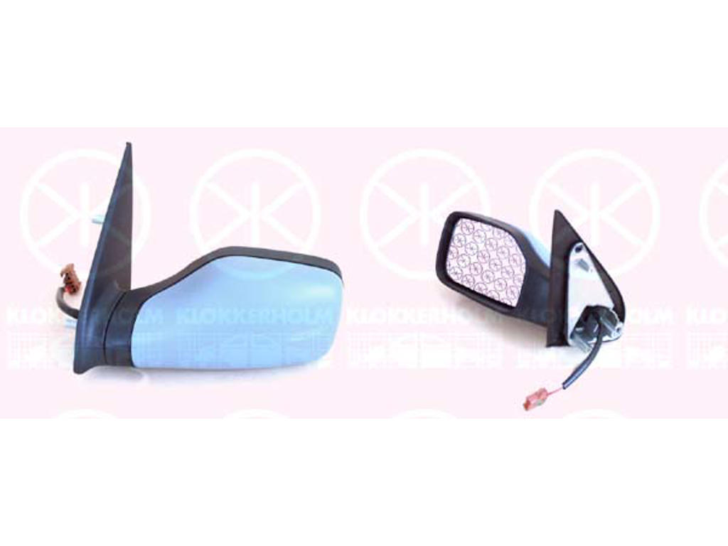 Sidespejl, til elektr. spejlindstilling, asfærisk, opvarmelig, sort, venstre