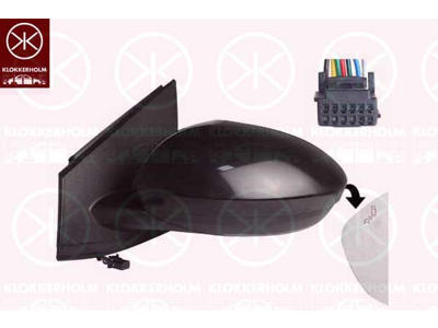 Exterior Mirror, Left, for electric mirror adjustment, Heatable blind spot mirror, Number of pins: 7, Convex, w/primer