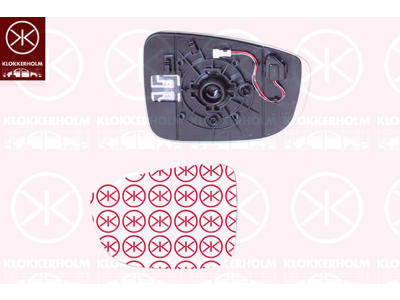 Mirror Glass, exterior mirror, for vehicles with lane keeping assist, Left, Heatable, OE-type, Aspherical