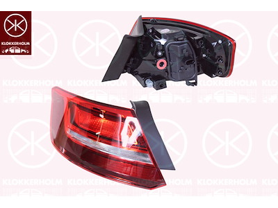 Tail Light Assembly, 5-drs, Right, Outer section, with bulb holder, Hella