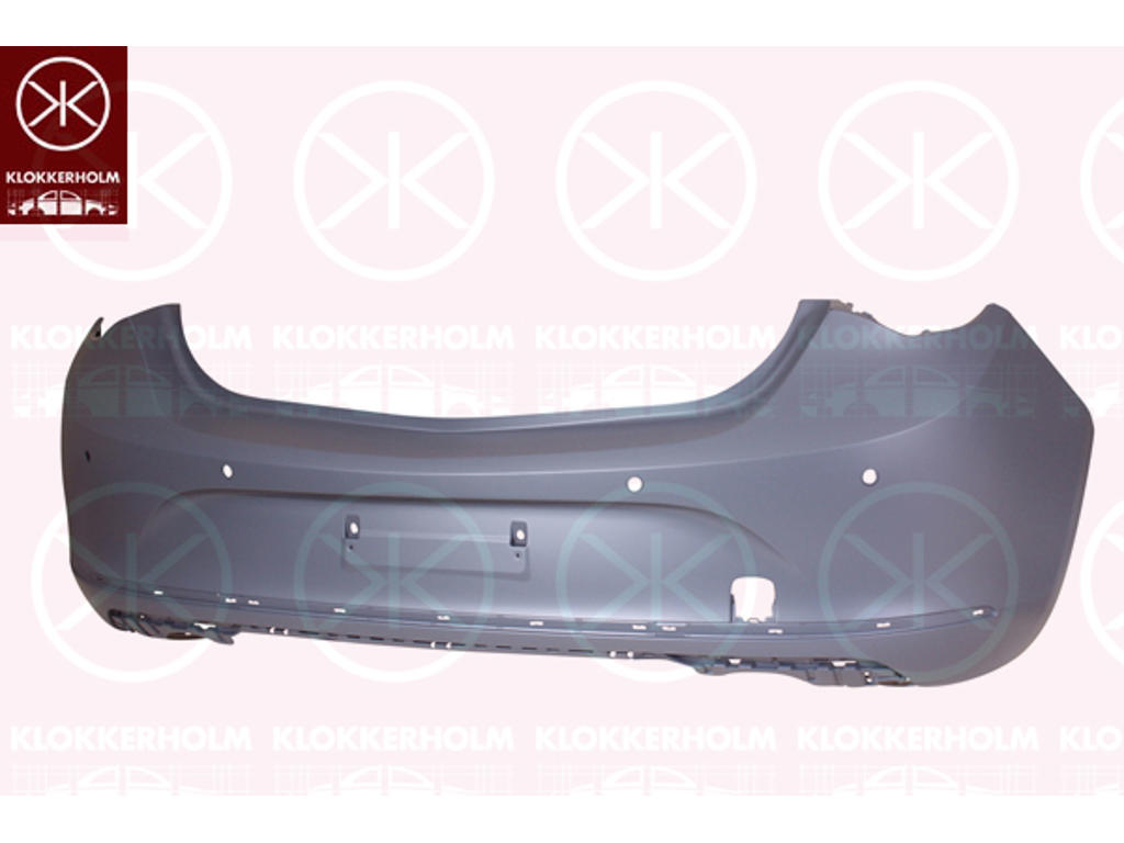 Bumper, Rear, not for trim level: Sport, with hole(s) for park distance control, Number of bores: 4, w/primer