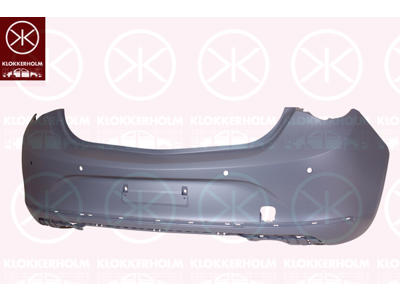 Bumper, Rear, not for trim level: Sport, with hole(s) for park distance control, Number of bores: 4, w/primer