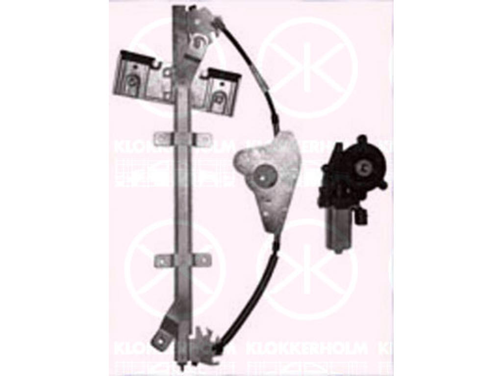 Window Regulator, 4-dr, with electric motor, Electric, Right Front
