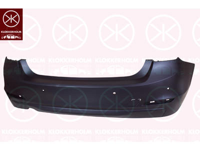 Bumper, w/primer, Rear, with hole(s) for park distance control, not for trim level: M