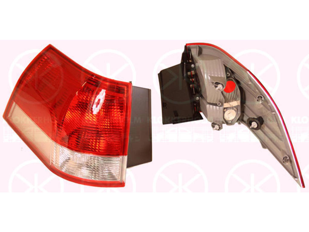 Tail Light Assembly, without bulb holder, Left, Outer section, Indicator Colour: white