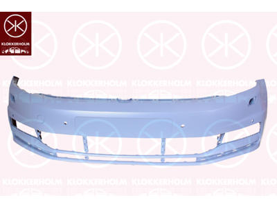 Bumper, w/primer, Front, with hole(s) for park distance control, with hole(s) for washer nozzle, Number of bores: 6