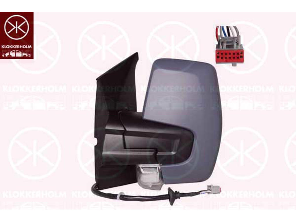 Exterior Mirror, Left, for electric mirror adjustment, Number of pins: 6, with indicator, WY5W, Heatable, w/primer, Convex