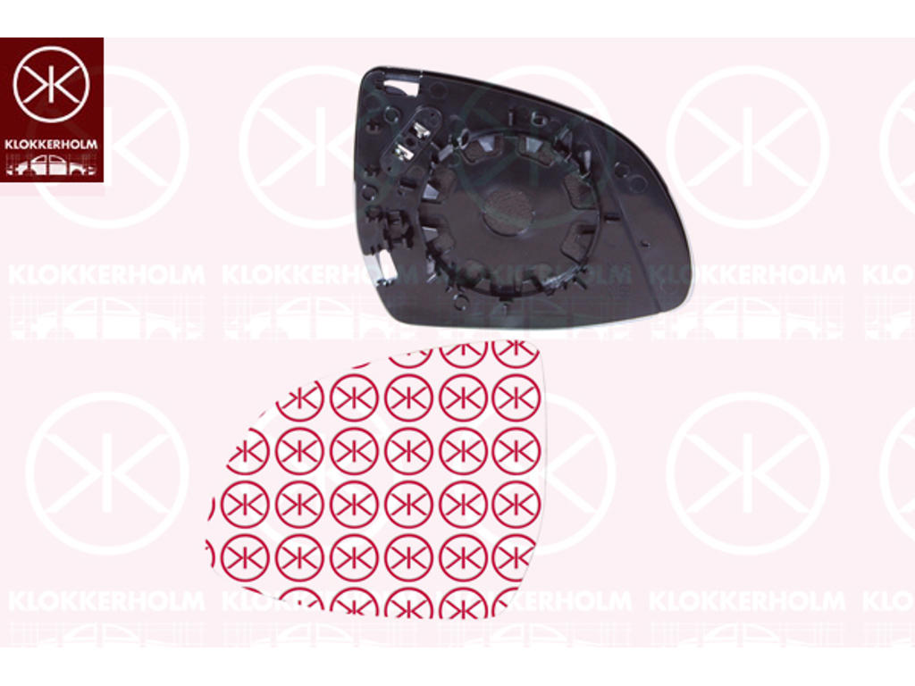 Mirror Glass, exterior mirror, Left, without automatic dimming, Heatable, Number of pins: 2, Aspherical