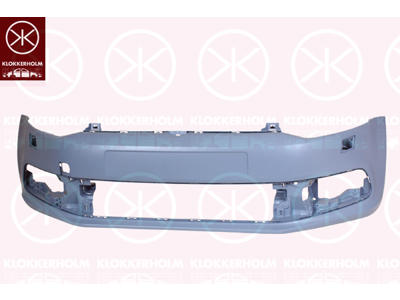 Bumper, w/primer, Front, with hole(s) for washer nozzle, not for trim level: Blue Motion 