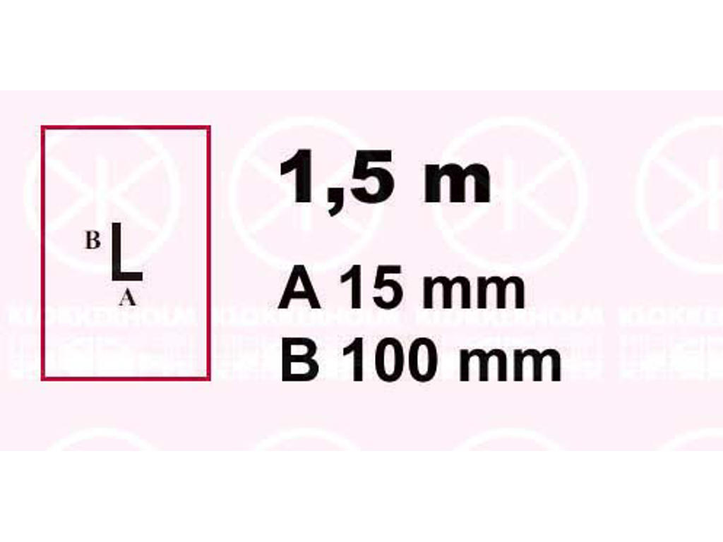 Profilpanel, L-profil, Højde [mm]: 100, Længde [mm]: 1500, Bredde [mm]: 15, Pladetykkelse [mm]: 1.25