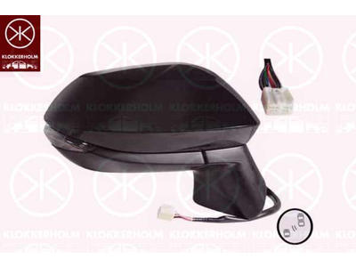 Exterior Mirror, Right, Heatable blind spot mirror, for electric mirror adjustment, Electronically foldable, Number of pins: 9, with indicator, Convex, w/primer