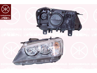 Headlight, H7/H7, Left, Illuminance [lx]: 17.5, with motor for headlamp levelling, AL