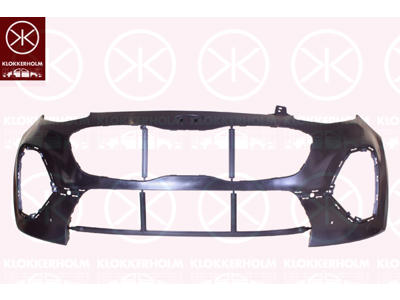 Bumper, Front, Smooth, black, with hole(s) for park distance control
