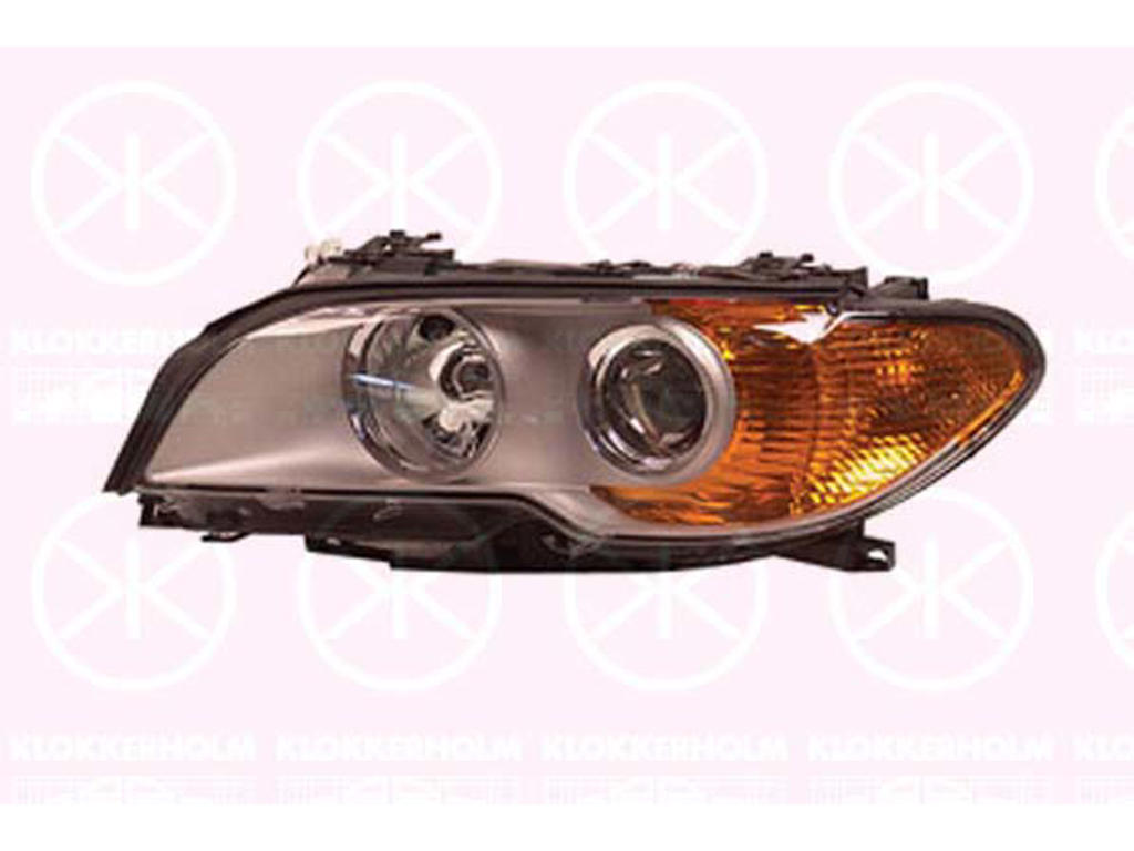 Headlight, with control unit for xenon, D2S/H7, Bi-Xenon, with motor for headlamp levelling, AL, Right, Indicator Colour: yellow, Housing Colour: grey