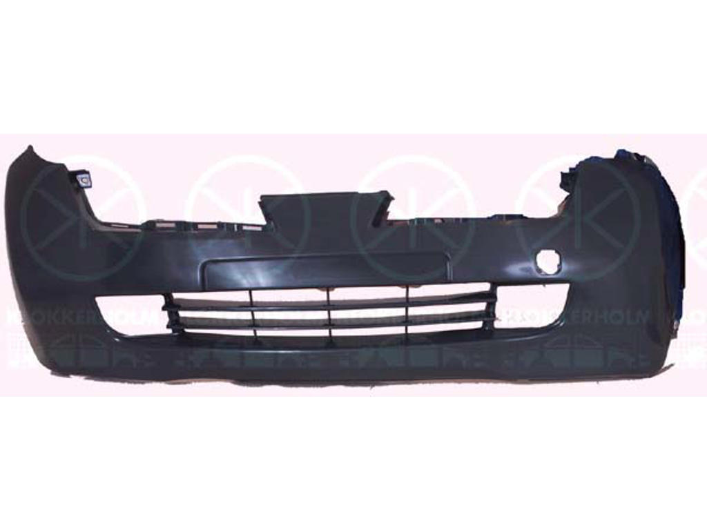 Bumper, Front, black, with hole(s) for fog lights