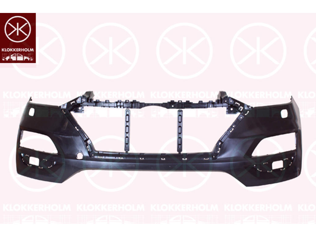 Bumper, Front, with hole(s) for washer nozzle, Vehicle Production Country: Czech Republic, Smooth, black