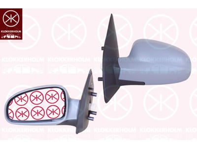 Exterior Mirror, Right, Model Year to: 2009, for electric mirror adjustment, w/primer, Heatable, Number of pins: 5, Convex