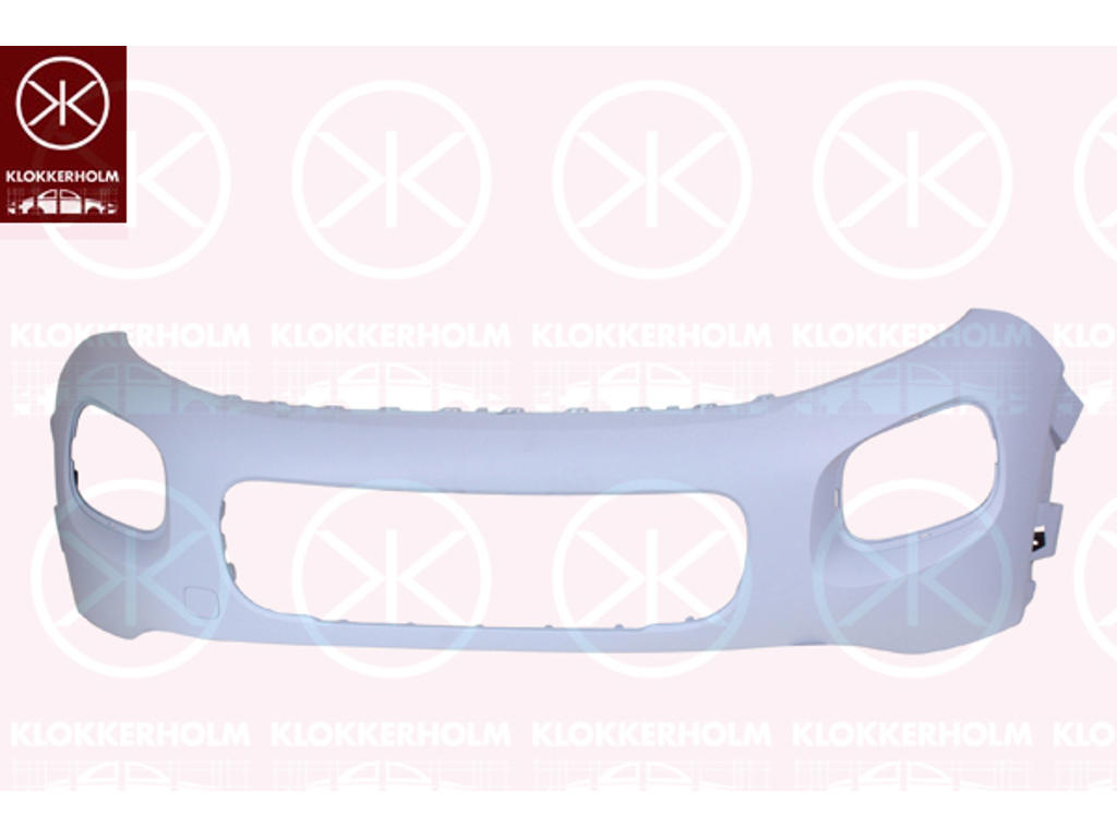 Bumper, w/primer, Front, with hole(s) for fog lights