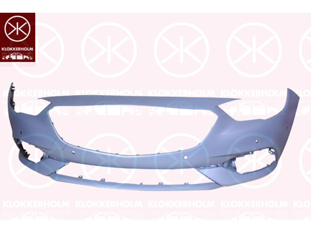 Bumper, w/primer, with hole(s) for park assist (parallel parking), Front, Number of bores: 6, not for trim level: OPC