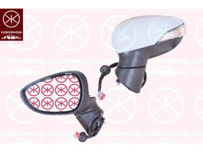 Exterior Mirror, Left, for electric mirror adjustment, Electronically foldable, Number of pins: 10, with indicator, Heatable, w/primer, Aspherical