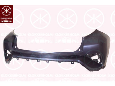 Bumper, Rear, Smooth, with hole(s) for park distance control, Upper section, Number of bores: 2