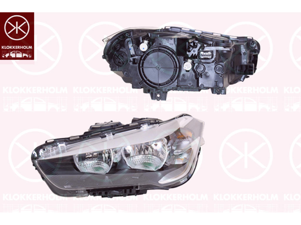 Headlight, Right, Illuminance [lx]: 20, H7/H7, with motor for headlamp levelling, Valeo