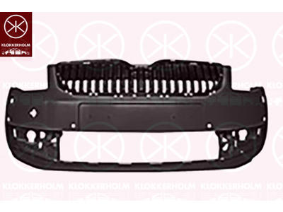 Bumper, Front, Smooth, with hole(s) for park distance control, with hole(s) for washer nozzle
