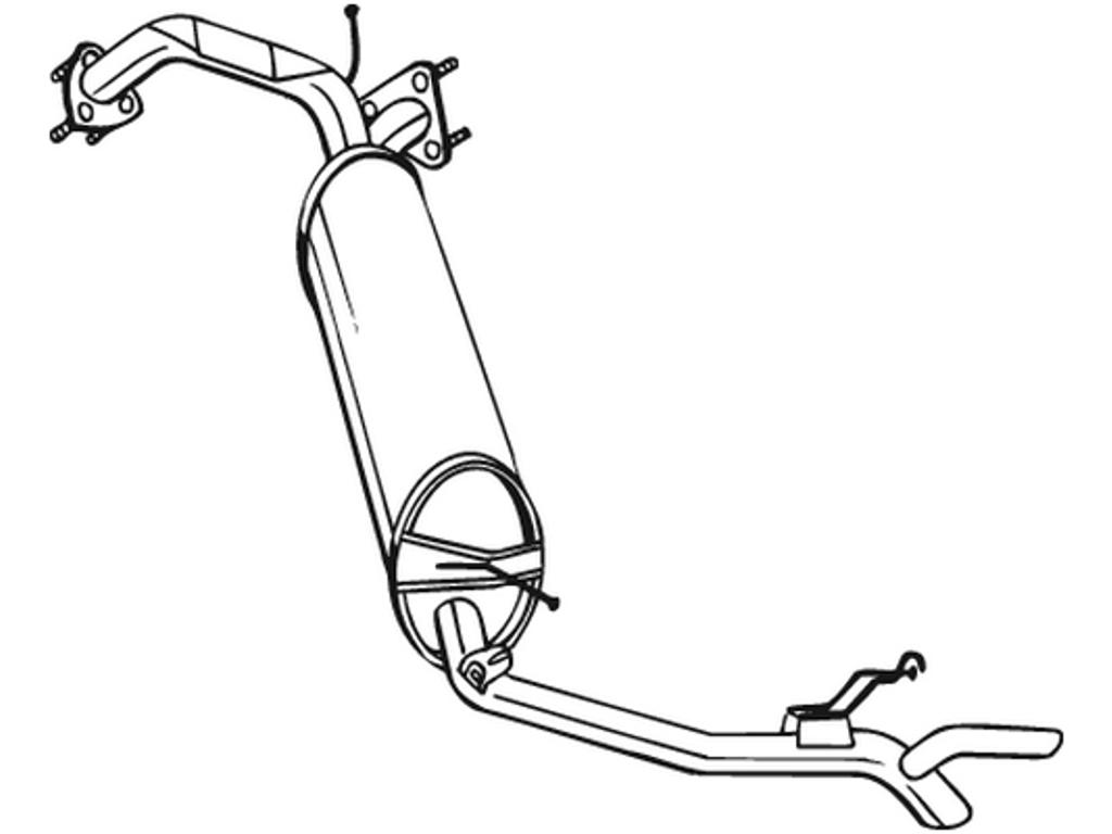 Rear Muffler, See accessories list for additionally required parts:  