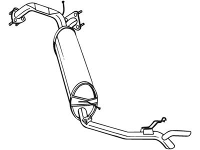 Rear Muffler, See accessories list for additionally required parts:  