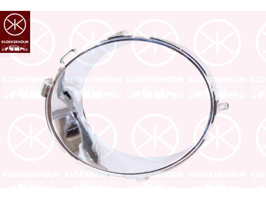 Grille de ventilation, pare-chocs, chrome, avant gauche, avec trou(s) pour lampes de brouillard