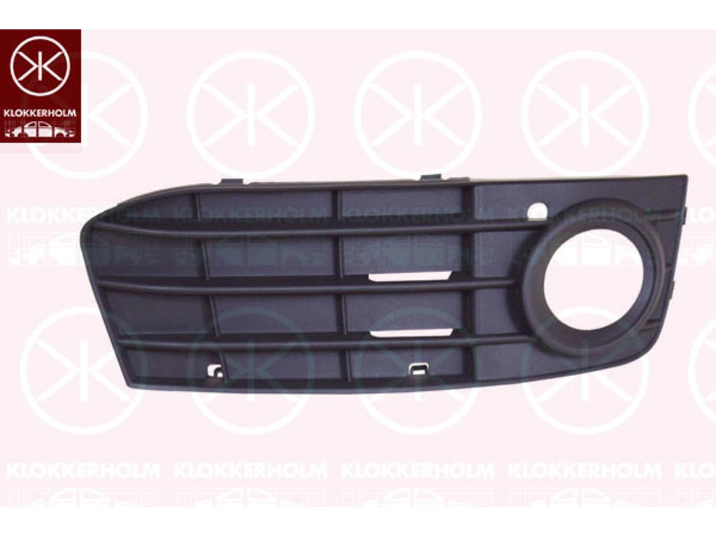 Ventilation Grille, bumper, black, Right Front, with hole(s) for fog lights