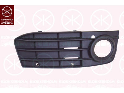 Ventilation Grille, bumper, black, Right Front, with hole(s) for fog lights