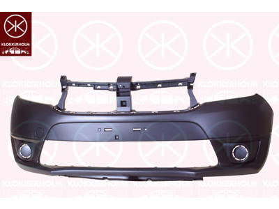Bumper, Partial primed, Front, without hole(s) for fog lights, Trim Level: Stepway