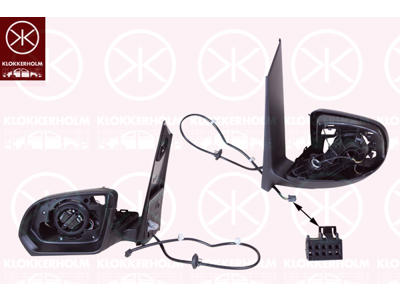 Exterior Mirror, Left, for electric mirror adjustment, Number of pins: 7, without mirror glass, without cap