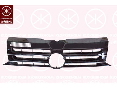 Radiator Grille, black, with trim strip, chrome