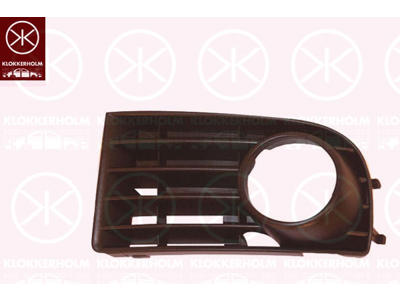 Kylargrill, svart, vänster fram, med hål för dimljus