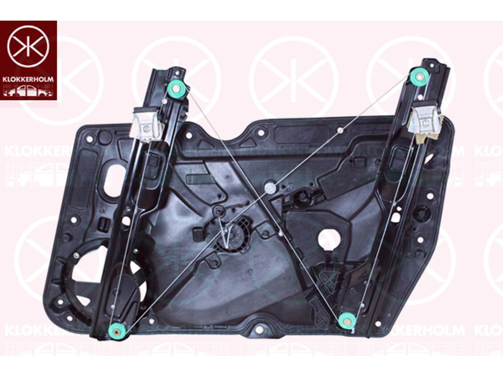 Window Regulator, 2/4-drs, OE-type, without electric motor, Electric, Left Front, with bolted-on plate